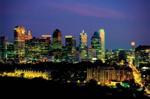 skyline of Dallas, Texas, at night