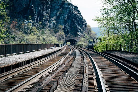 railroad bridge and tunnel