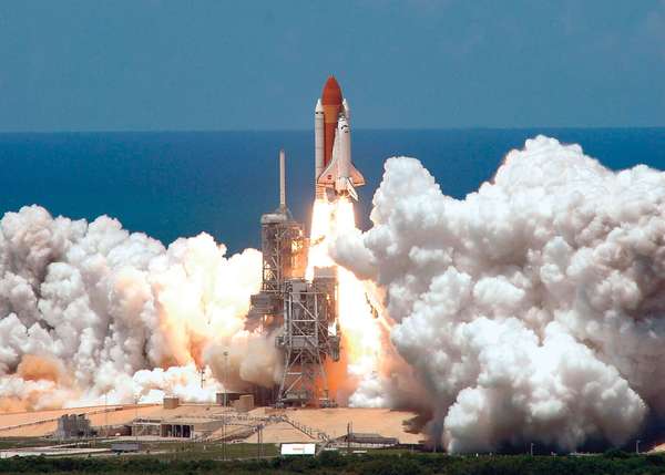 July, 2006, Launch of Space Shuttle Discovery STS-121. See attached for full caption information.