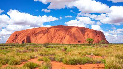 Uluru (Ayer's rock) in Northern Territory, central Australia. Sacred site for Australian Aboriginials who call it Uluru. Monolith, desert