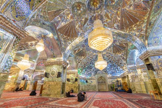 Shah Cheragh shrine: mirrored-glass interior