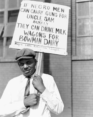 man picketing a dairy