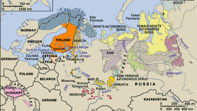 distribution of the Uralic languages