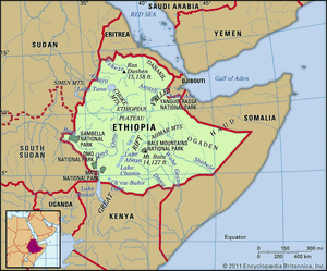 Physical features of Ethiopia