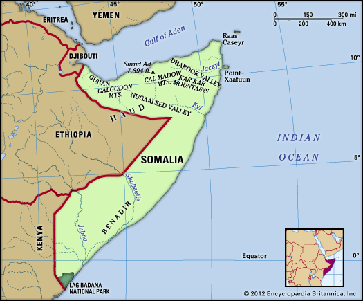 Physical features of Somalia