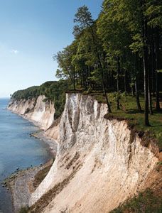 Chalk cliffs at Stubbenkammer promontory on the island of Rügen, Ger.