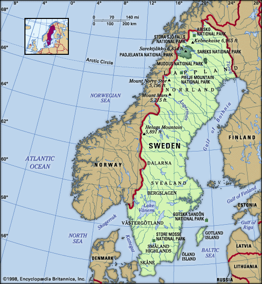 Physical features of Sweden