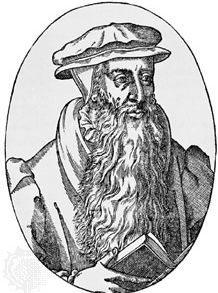 John Knox, engraving from Icones, by T. Beza, 1580.