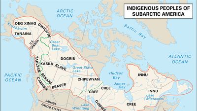 Distribution of American Subarctic cultures