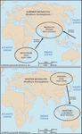 Map of climatic heat sources and heat sinks for Asian summer and winter monsoons.