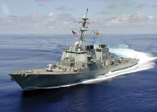 USS Cole heading toward the Mediterranean Sea, c. September 2000.