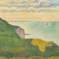 "Seascape at Port-en-Bessin, Normandy" Georges Seurat, ca. 1888, oil on canvas, 65.1 x 80.9 cm