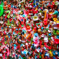 Pike place market gum wall at post alley in downtown Seattle.