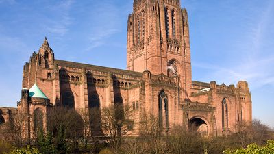 The Anglican Cathedral in the City of Liverpool in North West England