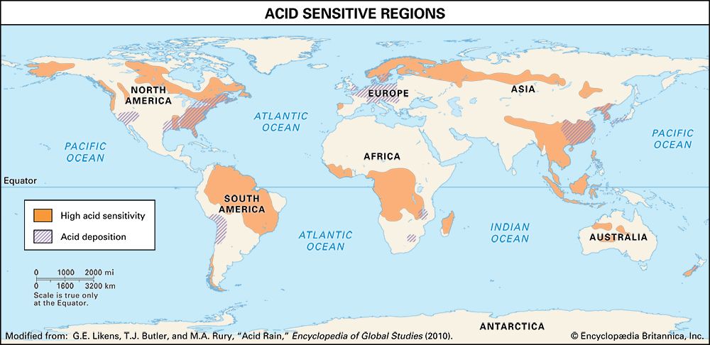 map of acid deposition