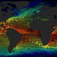 Model of global ocean currents and temperatures