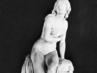 Psyche Abandoned, marble sculpture by Augustin Pajou, 1791.