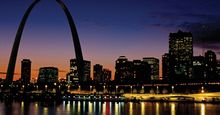 Mississippi River and the Saint Louis Arch, Missouri