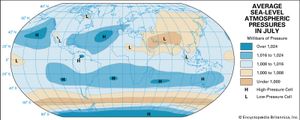 July average atmospheric temperature