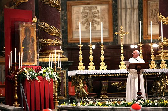 Pope Francis at Santa Maria Maggiore