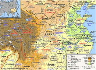 Yellow River basin and Yangtze River basin