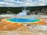 Archaea at Midway Geyser Basin in the Grand Prismatic Spring, Yellowstone National Park, Wyoming. Largest hot spring in Yellowstone, third largest in the world. Temp. 147-188F Dim. 250x380 ft. Archaeon, archeon, Yellowstone Geysers, algae