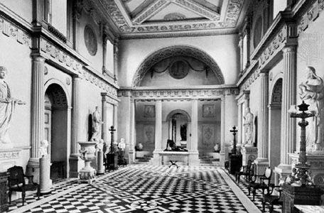 Entrance hall of Syon House (1762–69), in the London borough of Hounslow, designed by Robert Adam in the Neoclassical Georgian style