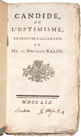 title page of Voltaire's Candide