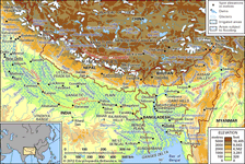 drainage network of the Brahmaputra and Ganges river