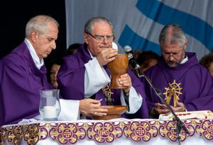 Celebration of mass at Lourdes