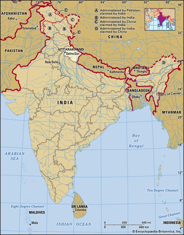 Core map of Uttarakhand in India