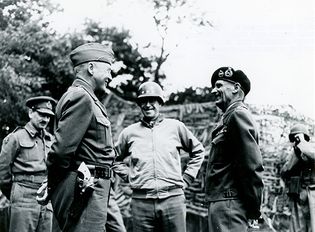 George S. Patton, Omar Bradley, and Bernard Montgomery