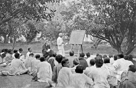 Rabindranath Tagore at Shantiniketan