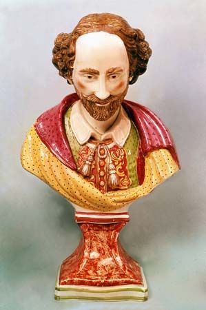 Enoch Wood: earthenware bust of William Shakespeare