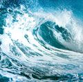 wave. ocean. Cresting ocean wave. Large sea waves. storm, hurricane, tropical cyclone