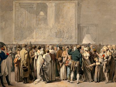 Louis-Léopold Boilly: The Public in the Salon of the Louvre, Viewing the Painting of the “Sacre”