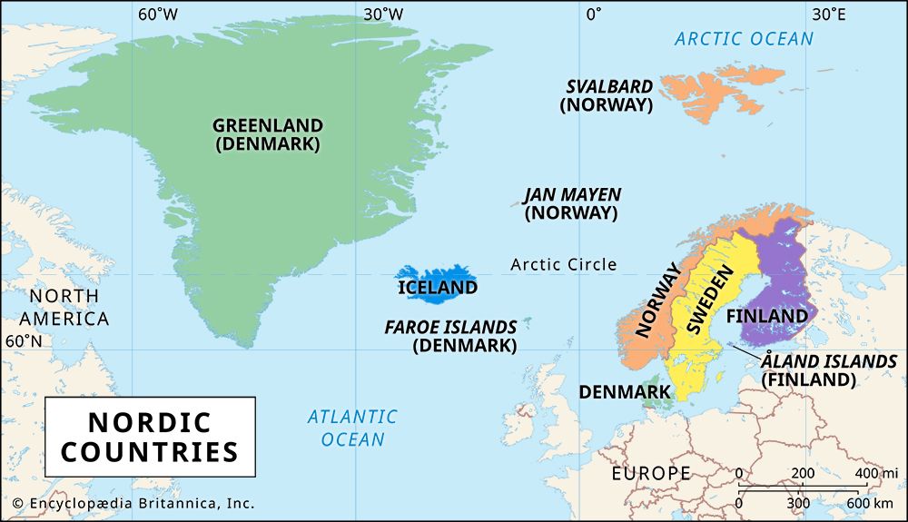 Nordic countries and their territories or dependent areas