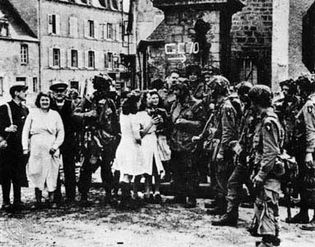 Sainte-Marie-du-Mont, France, shortly after the assault on D-Day