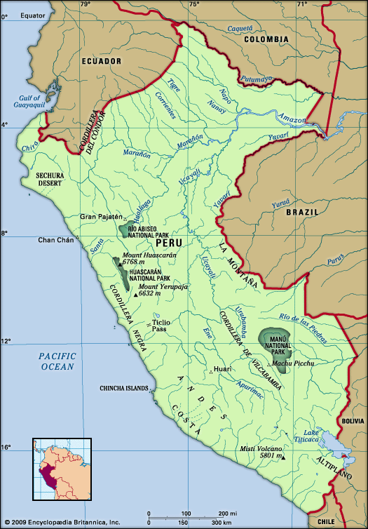 Physical features of Peru