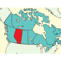 Alberta, province, Canada locator map.