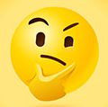 Yellow thinking face emoji icon.