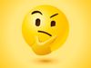 Yellow thinking face emoji icon.