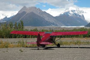 Bush plane in the Wrangell Mountains, Wrangell–Saint Elias National Park and Preserve, southeastern Alaska, U.S.