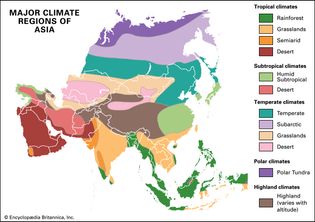 Asia: major climate regions