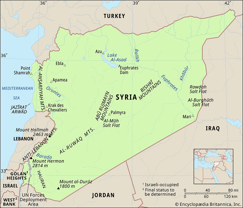 physical features of Syria