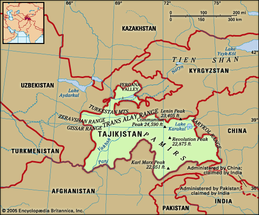 Physical features of Tajikistan