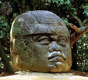 Olmec colossal basalt head