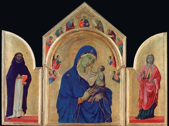 Duccio: The Virgin and Child with Saints Dominic and Aurea