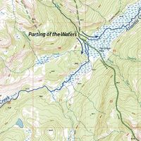 Section from a USGS map showing the Two Ocean Pass and the Great Divide in Wyoming, 1996