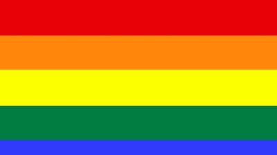 Rainbow flag. Sign of diversity, inclusiveness, hope, yearning. Gay pride flag popularized by San Francisco artist Gilbert Baker in 1978. Inspired by Judy Garland singing Over the Rainbow. gay rights, homosexual, gays, LGBT community